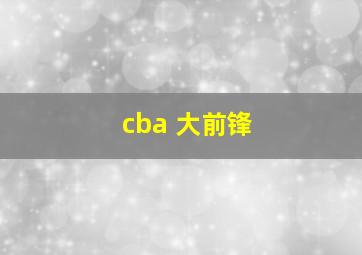 cba 大前锋